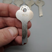 5x Yale R381 1/2-N ST Key Blanks Flat Steel Vintage USA Made NOS 1