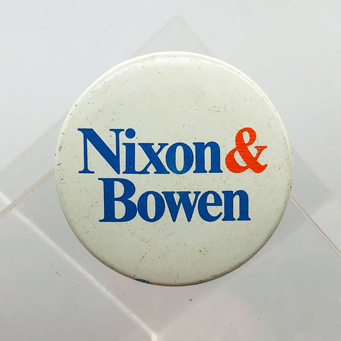 Richard Nixon Otis Bowen Button 1.5" Pinback Presidential Campaign Vintage 4