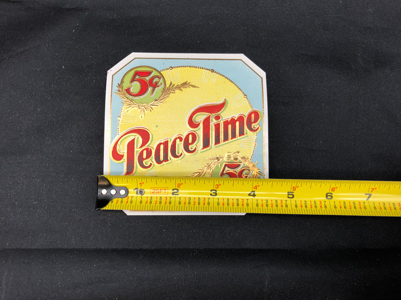 Peace Time Cigar Label Box Wrapper Original Embossed Unused Vintage