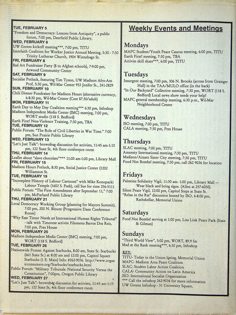 The Madison Insurgent 2002 Vol 2 Issue 1 Revolution in Argentina 3