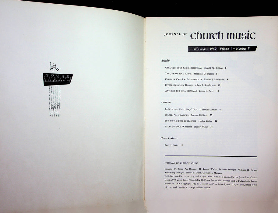 Journal of Church Music Magazine Jul-Aug 1959 Organize Choir Rehearsal Anthems 3