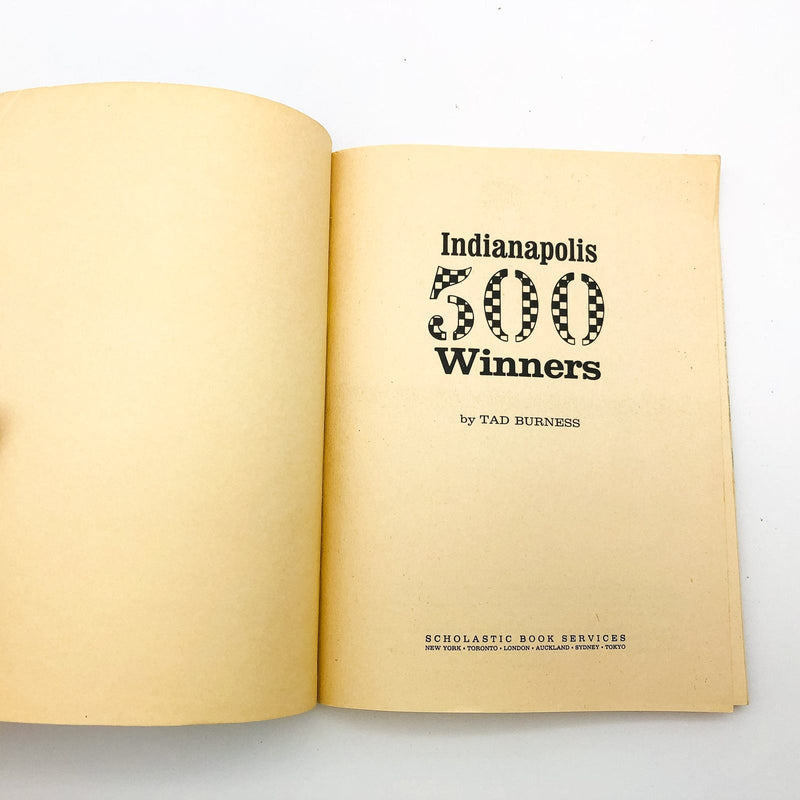 Indianapolis 500 Winners Paperback Tad Burness 1974 Motor Sports Racecar Drivers 6