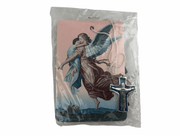 Jesus Christ Prayer Medal Madonna & Child Car Mirror Charm Wooden Cross 2