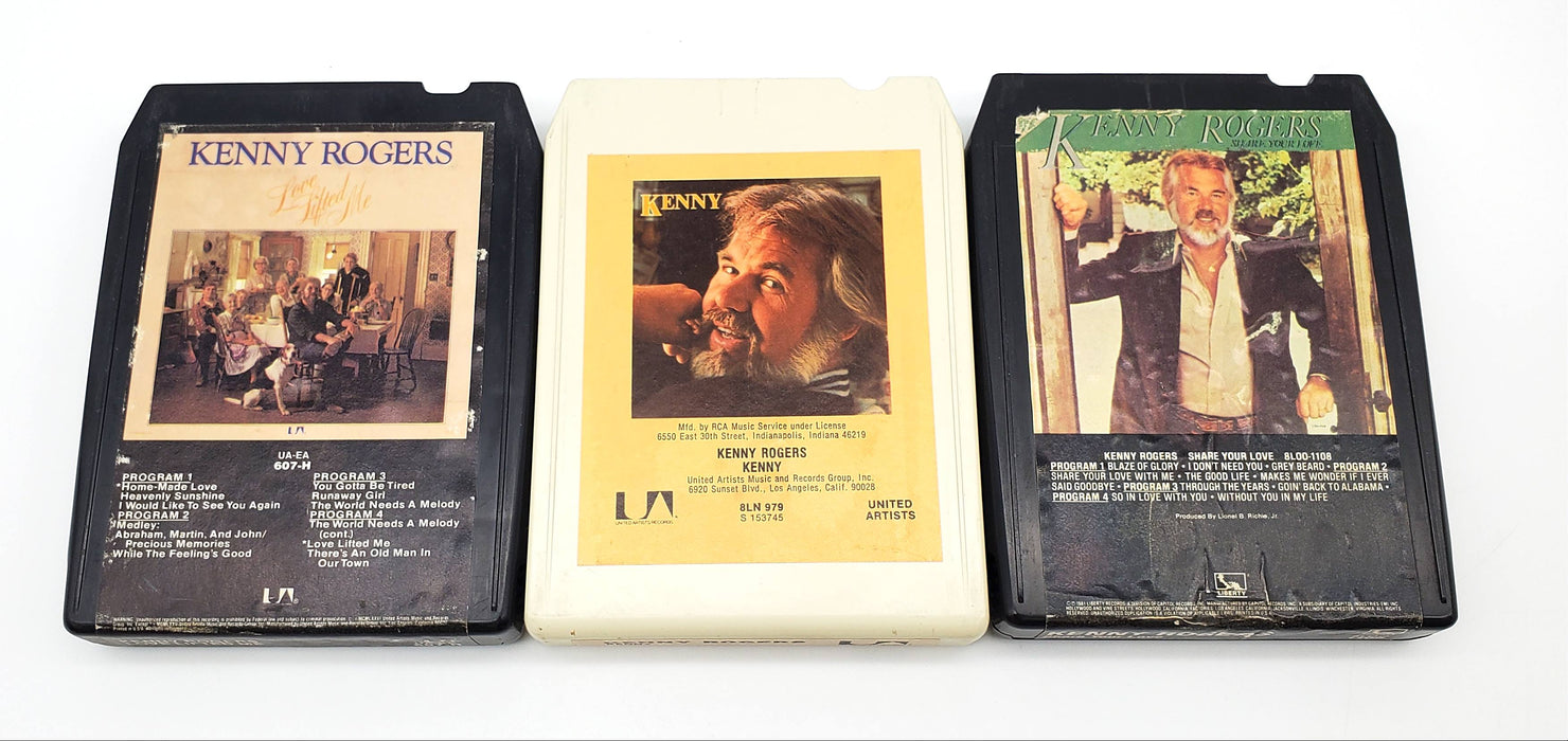 Kenny Rogers Love Lifted Me, Kenny & Share Your Love 8-Track Tape Albums