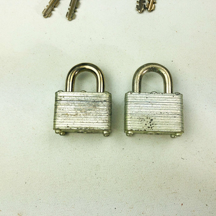 2ct Vintage No 22 Master Lock Padlock 1" Shackle New NOS Keyed Different 7