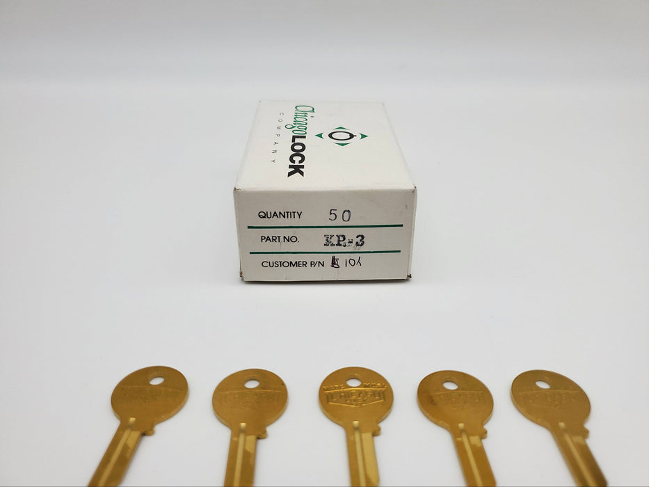 10x Chicago Lock Co. KP-3 Key Blanks Keyway Brass 4 Pin NOS