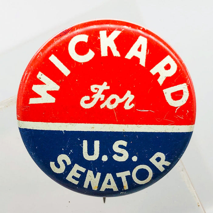 Wickard For US Senator Button 1" Pinback Indiana Political Campaign