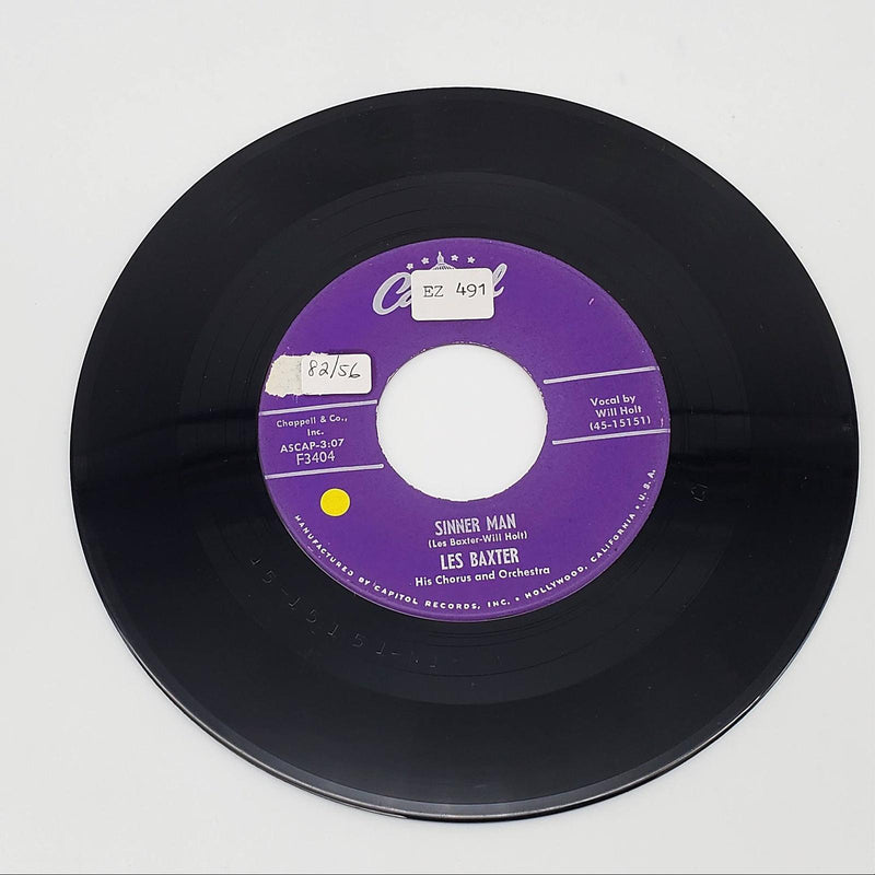 Les Baxter & His Orchestra Sinner Man Single Record Capitol Records 1956 F3404 1
