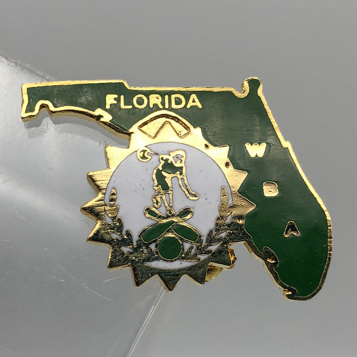 Womens Bowling Association Lapel Pin WBA Florida Sunshine State Outline Enamel