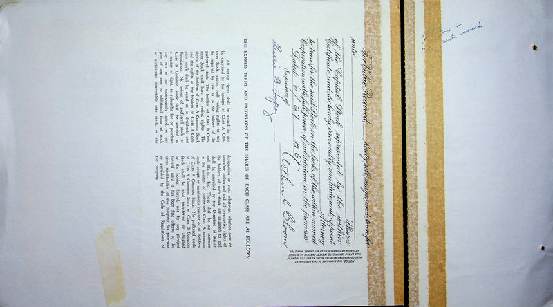 Reiter Dairy Company Stock Certificate Bond Scripophilly Akron Ohio 1967 No 322