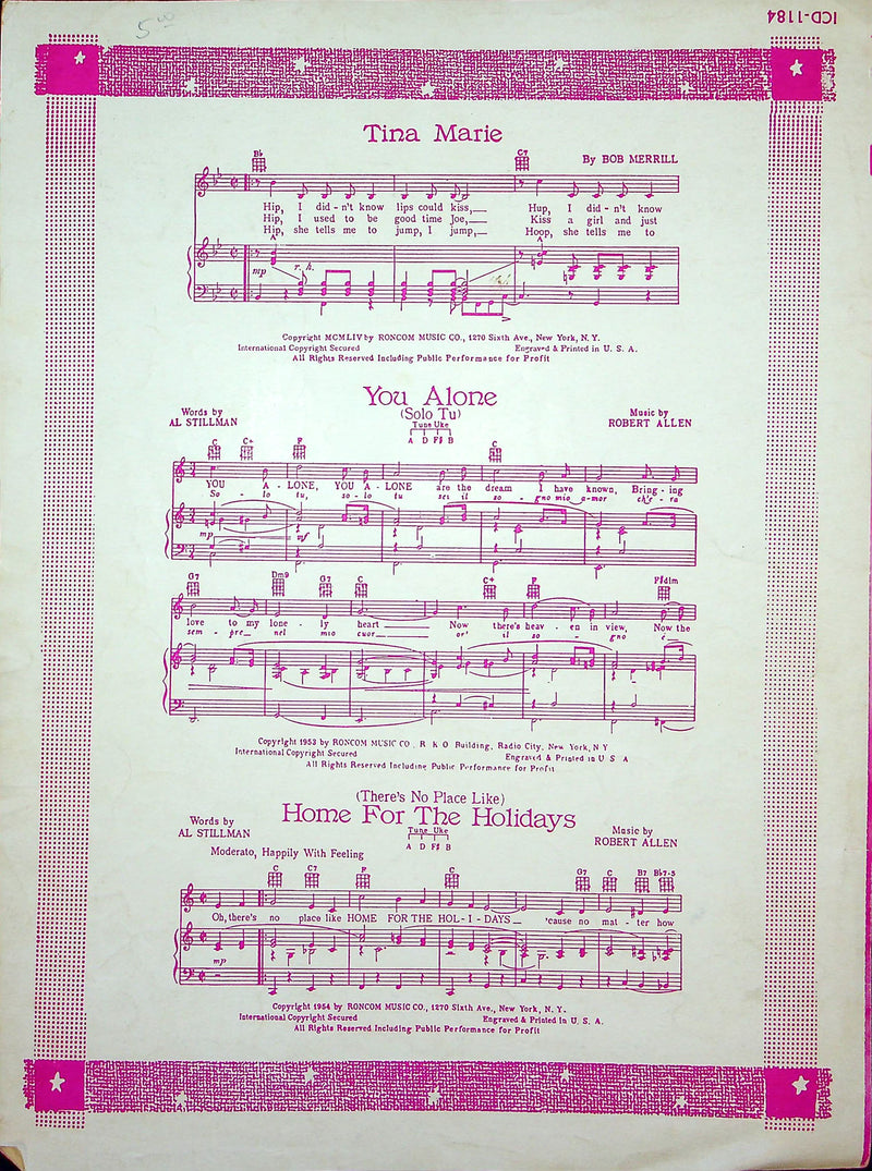 Sheet Music Hot Diggity Dog Ziggity Boom Perry Como Al Hoffman Dick Manning 1956 3