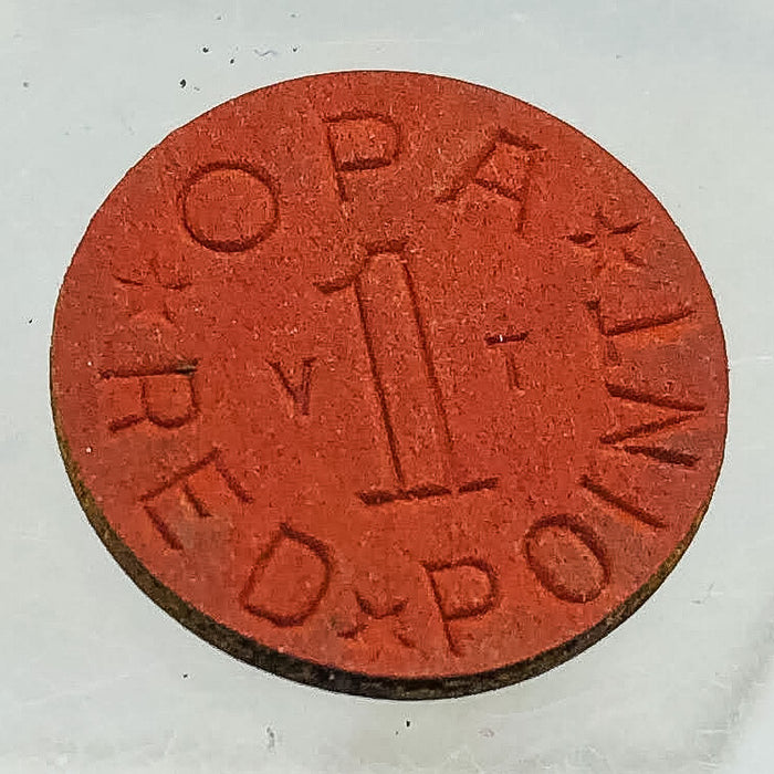 WW2 Ration Ticket Token Coupon Office of Price Administration OPA 1 Red Point VT