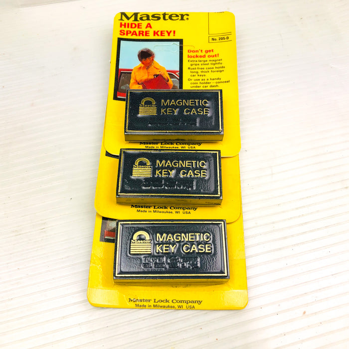 3pk Vintage Master Magnetic Key Case Hide A Spare Key 205-D New Old Stock NOS 4