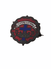 Bronze Congregational Lapel Pin Sunday School Little System Cross Crown Vintage 2