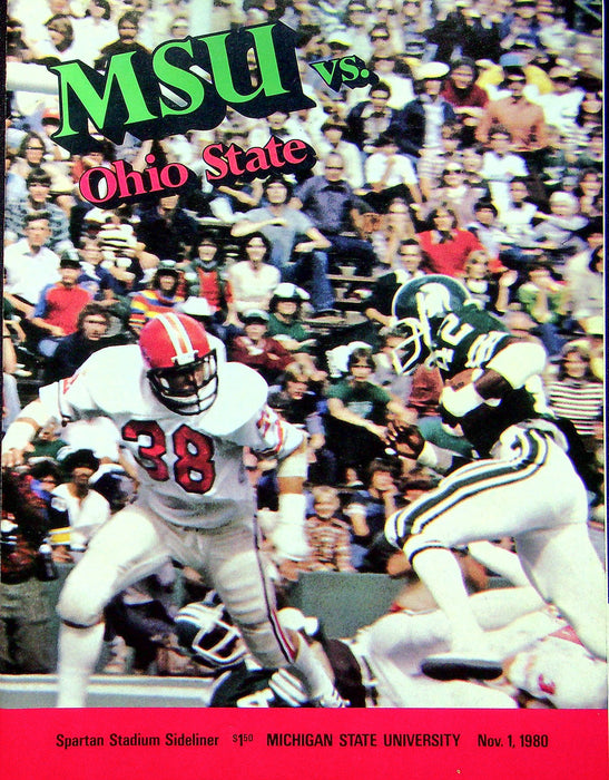 Michigan State Spartans Football Program Nov 1 1980 Vs. Ohio State Buckeyes