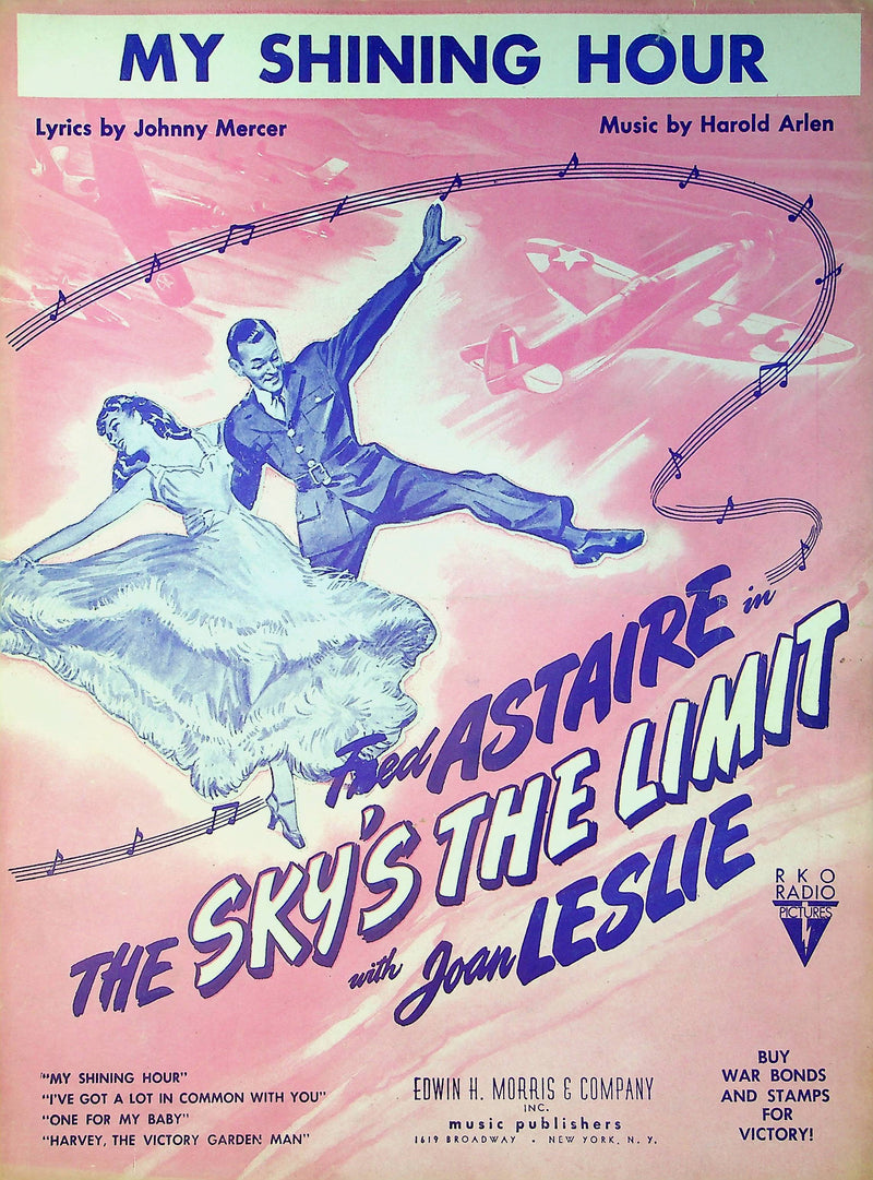 Fred Astaire Sheet Music The Sky's The Limit Musical My Shining Hour 1942 WW2 1