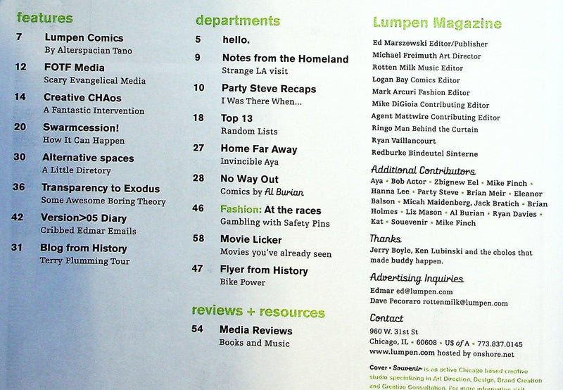 Lumpen Magazine 2005 # 96 Focus on the Family Media, Swarmcession 2