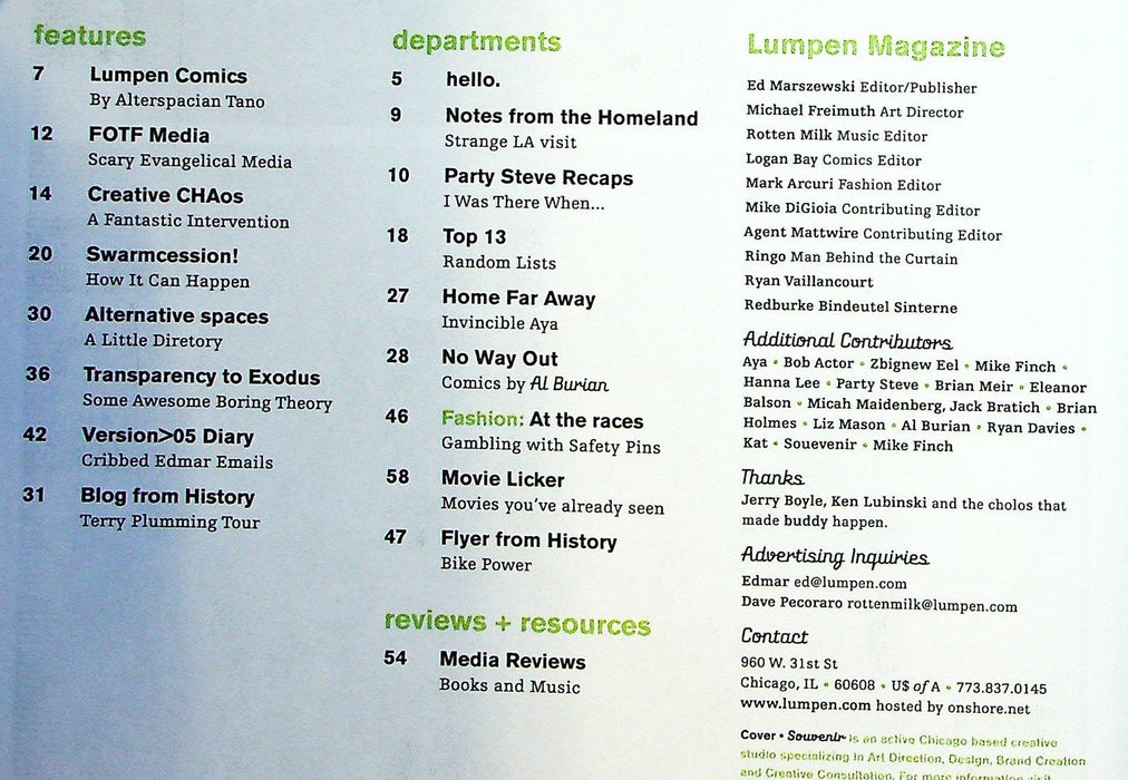 Lumpen Magazine 2005 # 96 Focus on the Family Media, Swarmcession 2