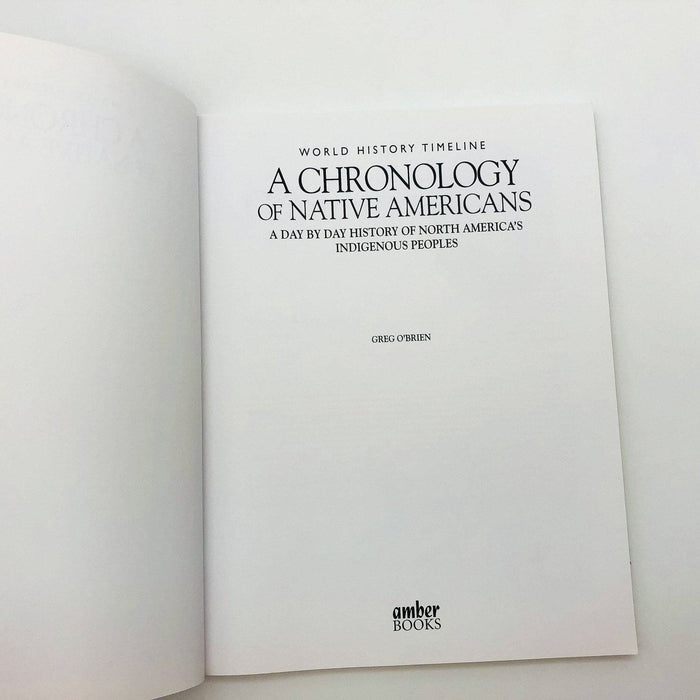 A Chronology of Native Americans Paperback Greg Obrien 2013 Day by Day History 6