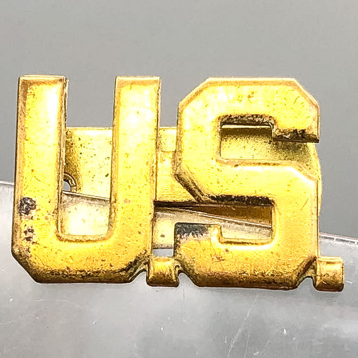 US Army Enlisted Letters Pin Pinback Collar Insignia NS Meyer Screw 2 Clutch 3 1