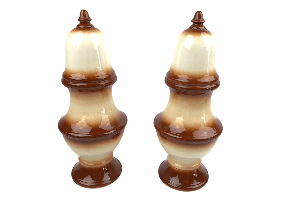 Large Pawn Chess Ceramic Salt & Pepper Shakers 10" Tall Vintage Signed HN 3