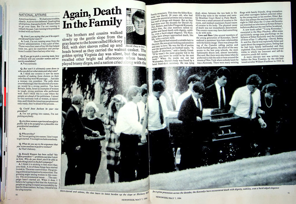 Newsweek Magazine May 7 1984 Robert Kennedys Son Dead Ronald Regan Visits China