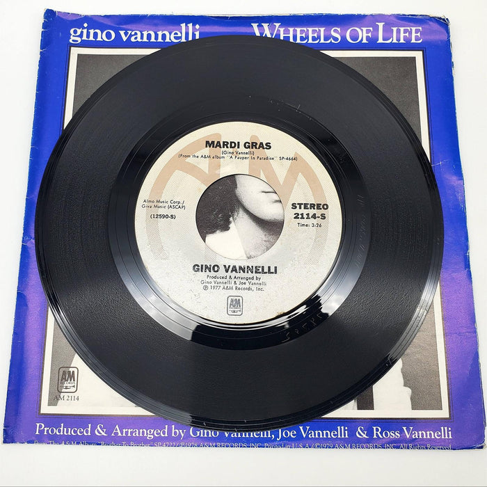 Gino Vannelli Wheels Of Life Single Record A&M 1978 2114-S POSTER SLEEVE 4
