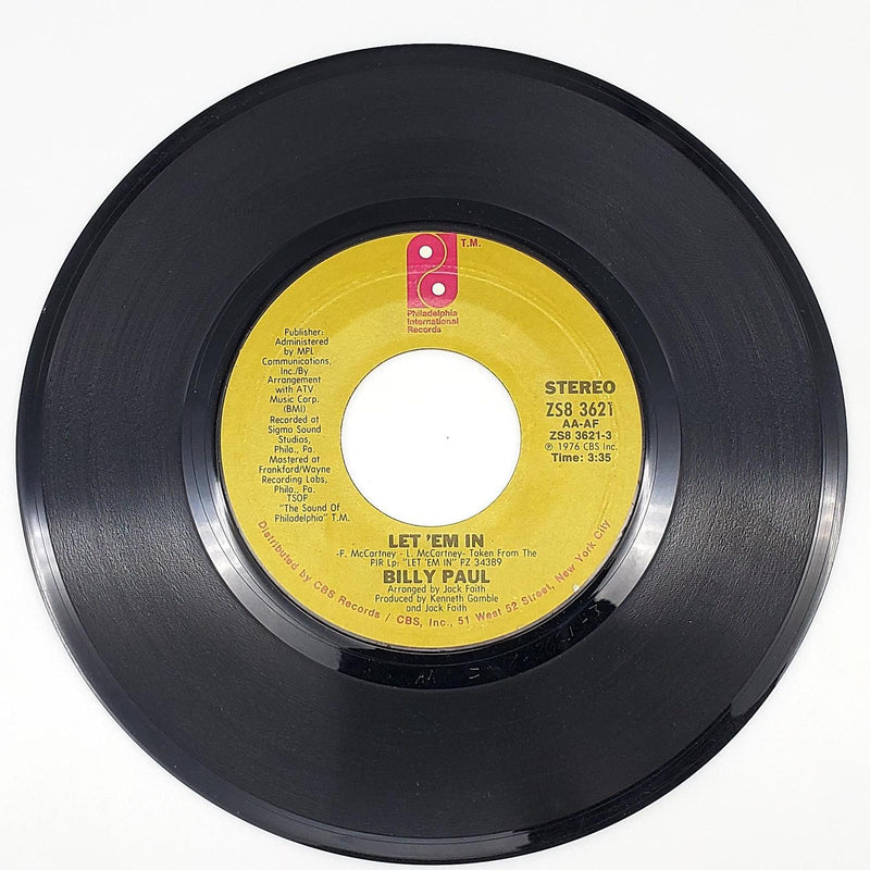 Billy Paul Let 'Em In / We All Got A Mission 45 RPM Single Record 1976 ZS8 3621 1