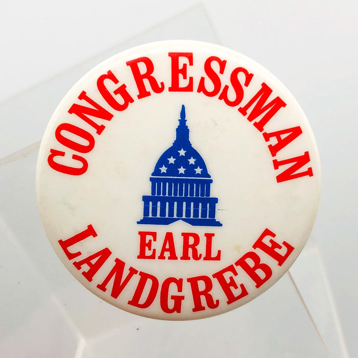 Earl Landgrebe Button 1.5" Pinback US Congressman Nixon Defender Watergate 3