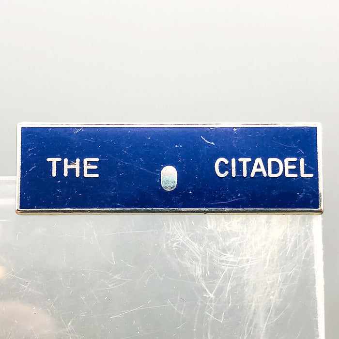 The Citadel Military College Pin Pinback Blue Bar V-21 Vanguard South Carolina 1