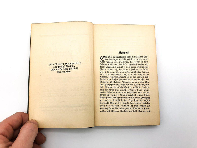 Herrnfeld Humor Hardcover Anton Herrnfels 1926 Berlin Germany Anecdotes Jokes 9