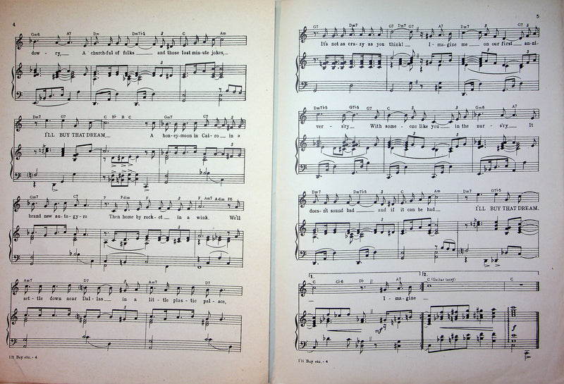 I'll Buy That Dream Sheet Music Allie Wrubel 1945 Sing Your Way Home Movie Piano 4