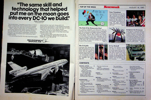 Newsweek Magazine August 18 1980 Chrysler K Car Debut Democrats Stuck Carter 2