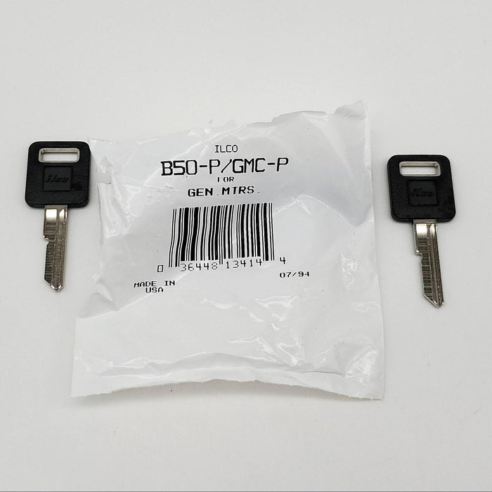 5x Ilco B50G-P Key Blanks C Keyway Nickel Plated Plastic Bow for GMC NOS