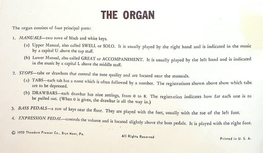 Richter - Ware: Method for Spinet Organ, Part 1 Organ Presser 2