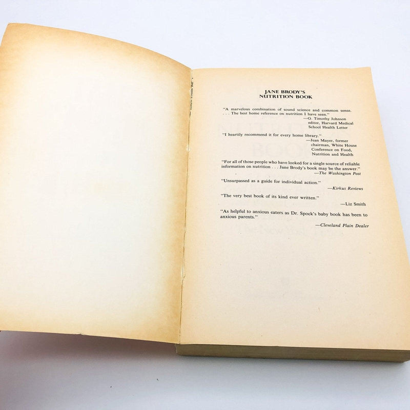 Jane Brodys Nutrition Book Paperback Jane Brody 1981 Nutrition Diet Lifetime Eat 7