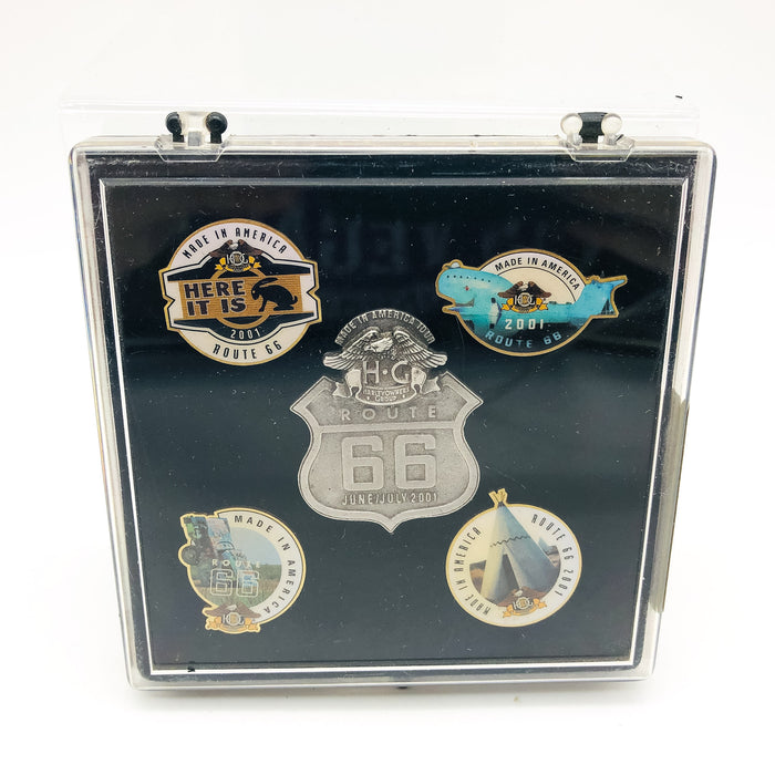 Vintage Harley Davidson Route 66 Pin Collection Made In America 2001 With Case