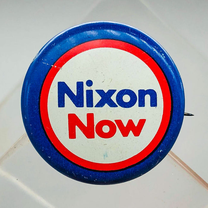 Richard Nixon Now Button Pin 1" Presidential Campaign Politics COADCO Vintage 18