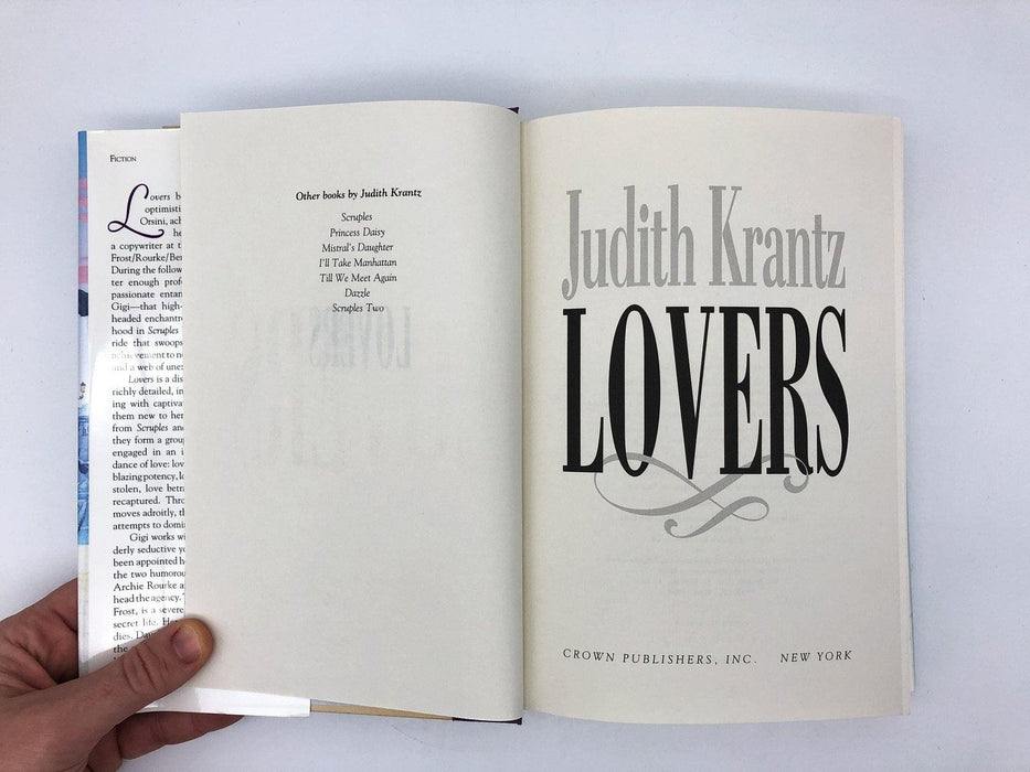 Lovers Judith Krantz 1994 Crown Publishers Hardcover First Edition First Print 6