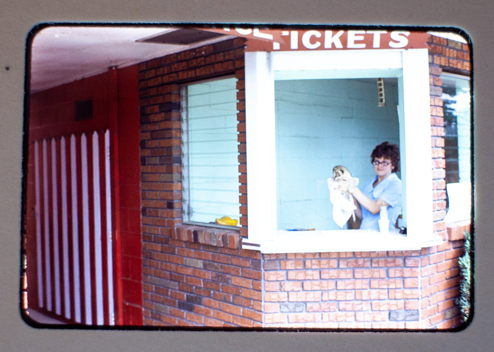 Vintage 35mm Photo Transparency Slides - Woman w/ Baby Tiger 1974 | Lot of 2