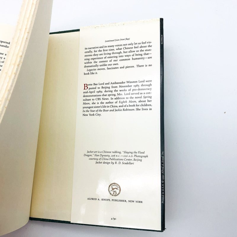 Legacies A Chinese Mosaic HC Bette Bao Lord 1990 Personal Narrative 1st Edition 10