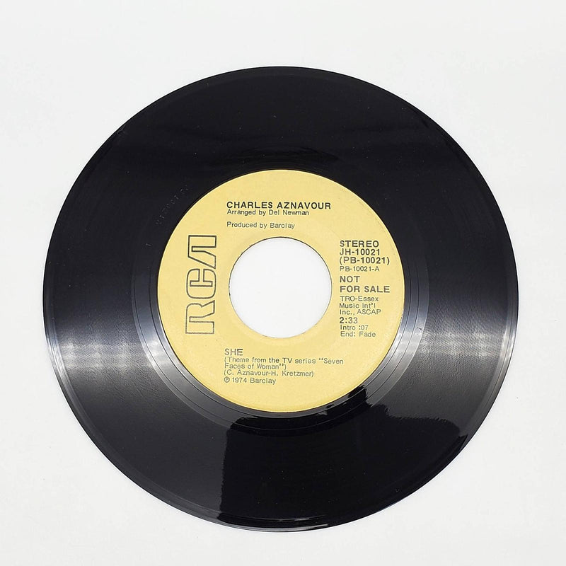 Charles Aznavour She 45 RPM Single Record RCA Victor 1974 JH-10021 1