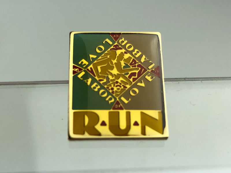 Vintage Labor of Love Run Lapel Pin 1988 Enamel Glazed