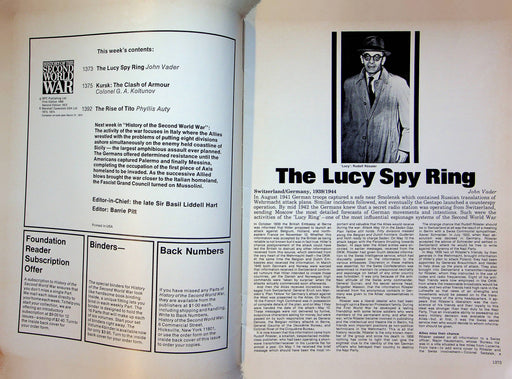 History Second World War WW2 Magazine 1974 Part 50 Lucy Spy Ring Tito Rises 2