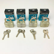 4ct Vintage No 500 Master Lock Padlock 1-1/8" Shackle New NOS Keyed Alike 371 1