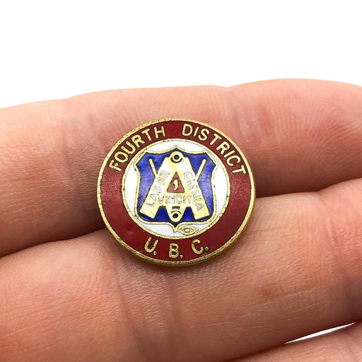 United Brotherhood of Carpenter's Lapel Pin Fourth 4th District Union Made 2