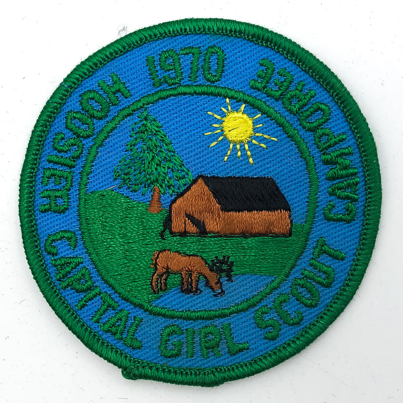 Vintage Girl Scout Patch Hoosier Capital Camporee 1970 Blue Green REPRODUCTION