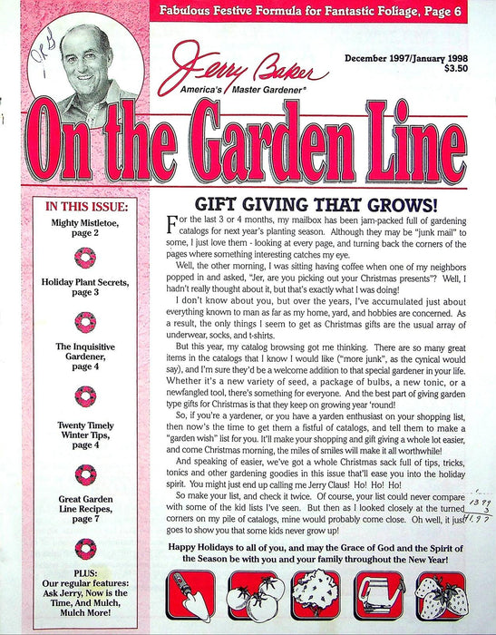 On The Garden Line Magazine January 1998 Winter Gardening Tips, Mistletoe