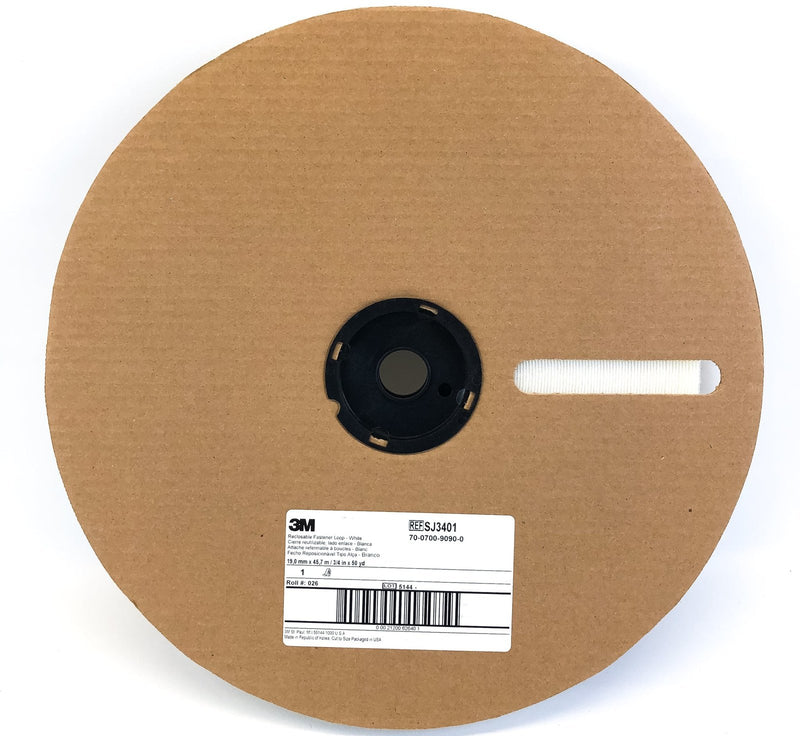 3M Reclosable Fastener Loop SJ3401 Nylon White 3/4 in x 50 yd . 1roll 2