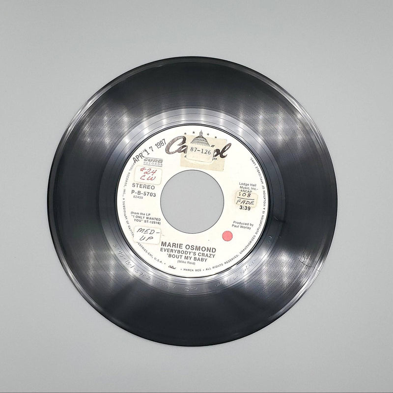 Marie Osmond Everybody's Crazy 'Bout My Baby Single Record 1986 P-B-5703 PROMO 1